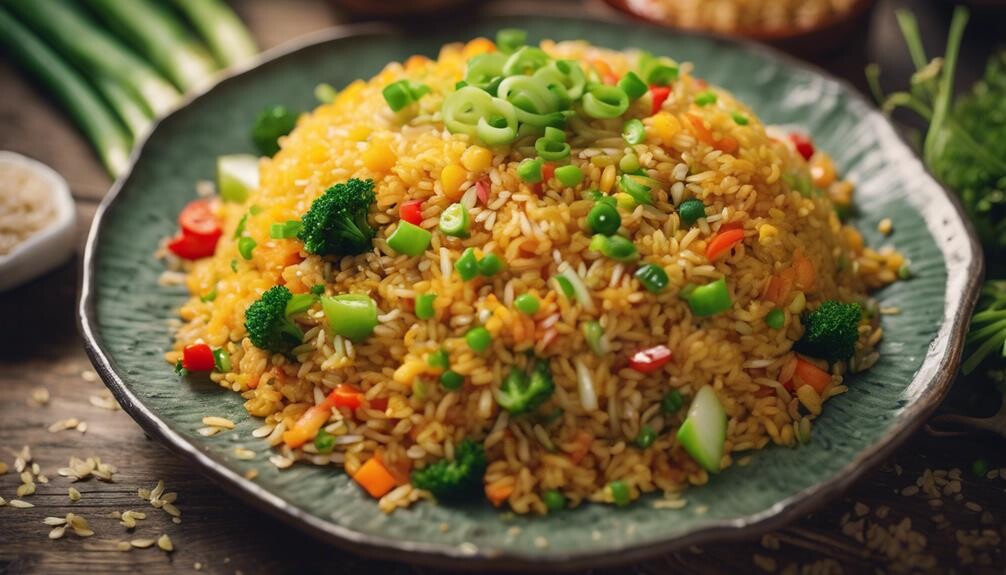 cooking fried rice dish