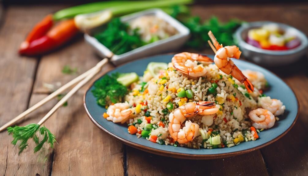 cooking shrimp on skewers