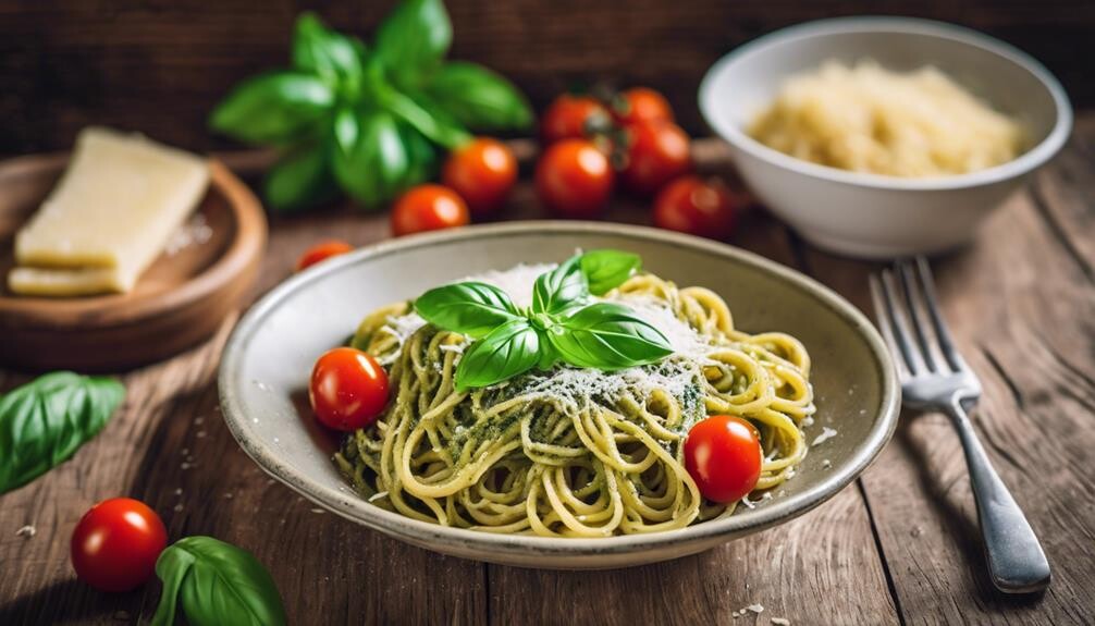 delicious basil and pasta