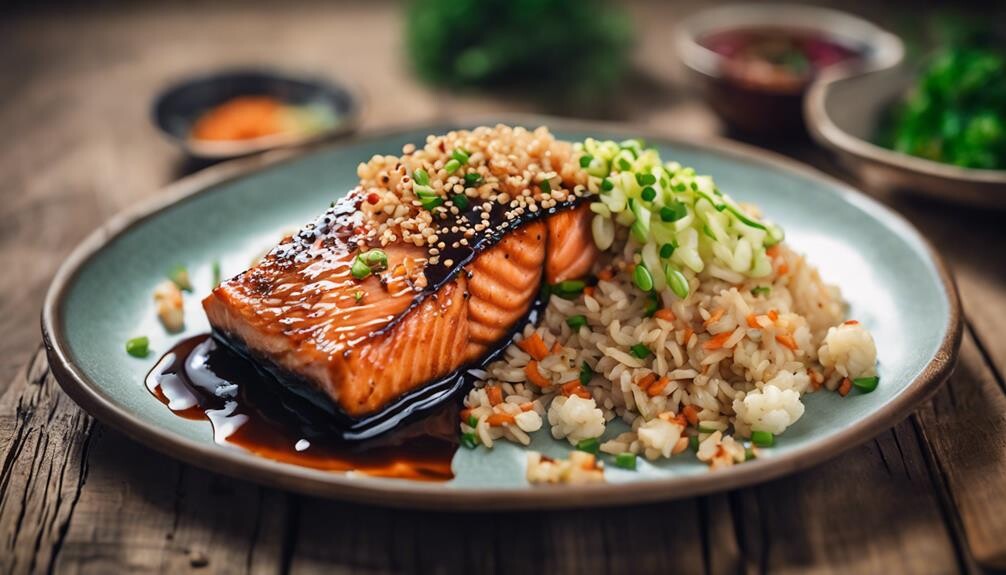 delicious salmon with teriyaki