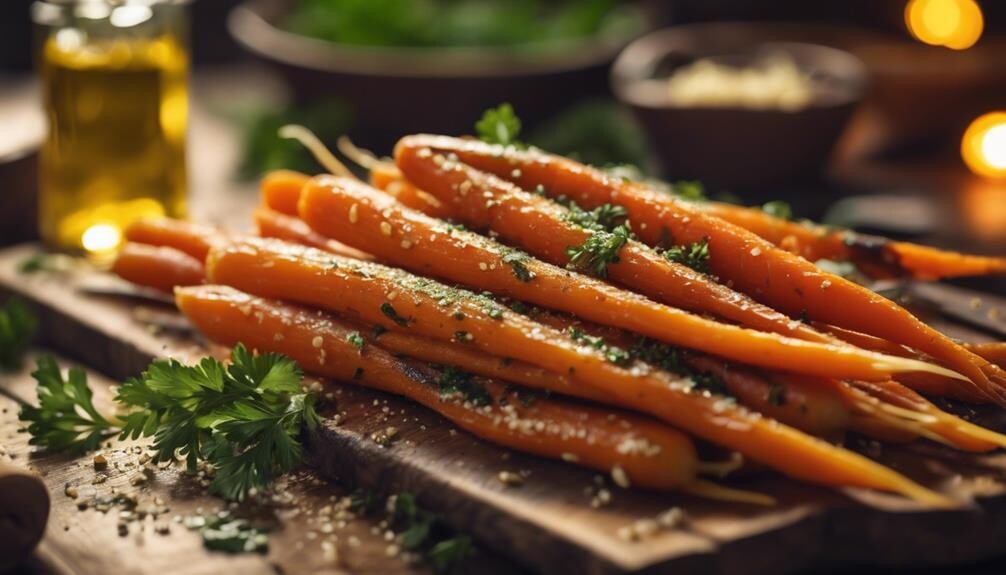 deliciously roasted garlic carrots