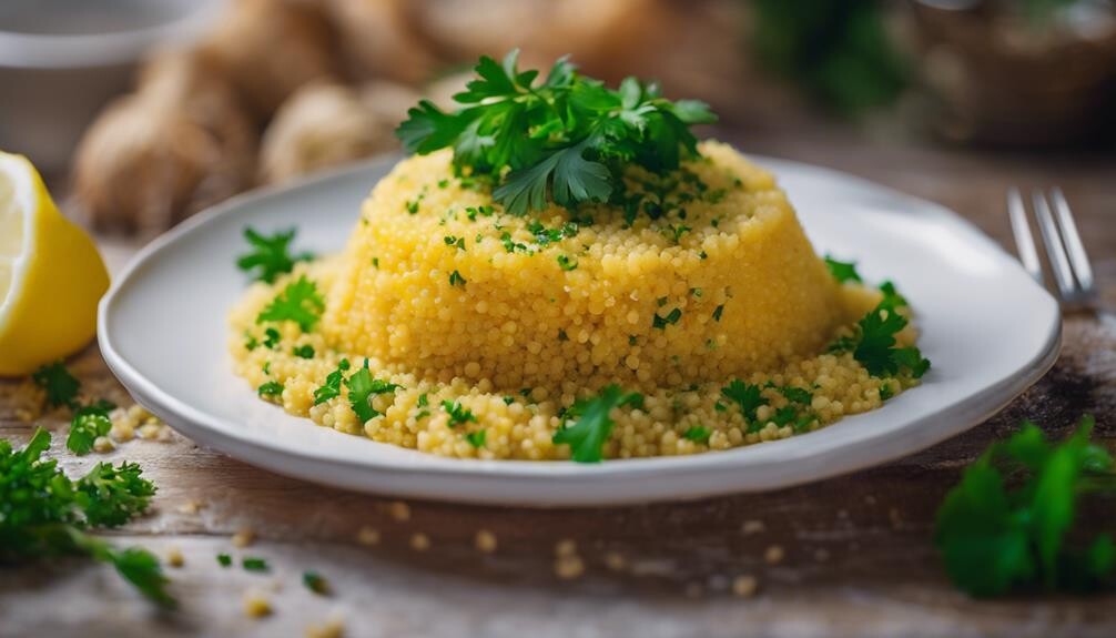 fluffy herb infused grain dish