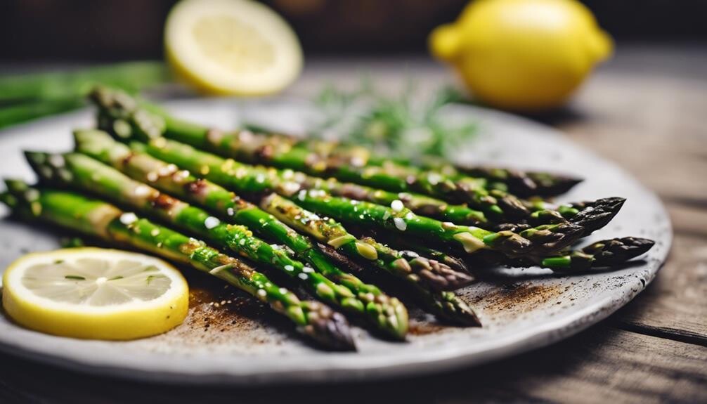 fresh asparagus on grill