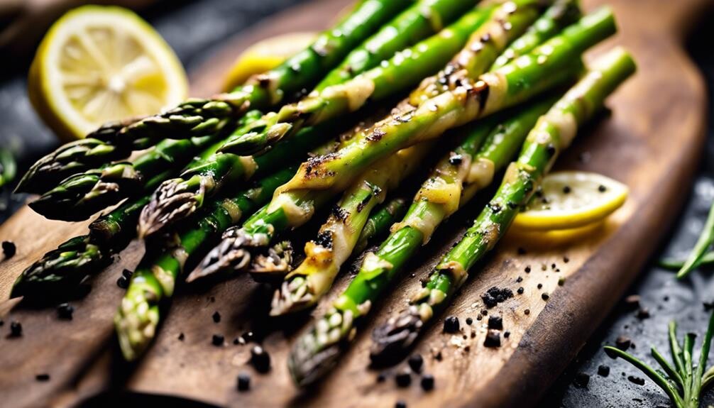 fresh grilled asparagus spears