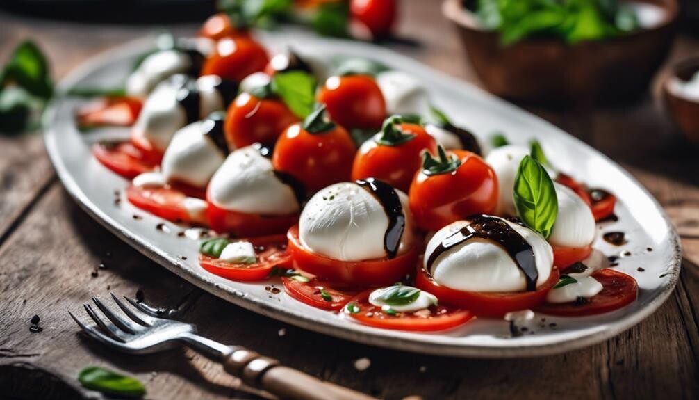 fresh tomatoes and mozzarella