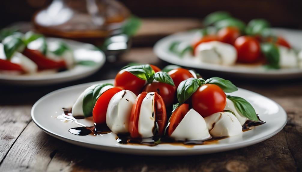 fresh tomatoes and mozzarella