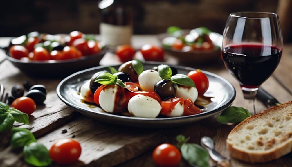 fresh tomatoes and mozzarella