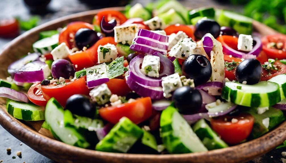 fresh vegetables and feta