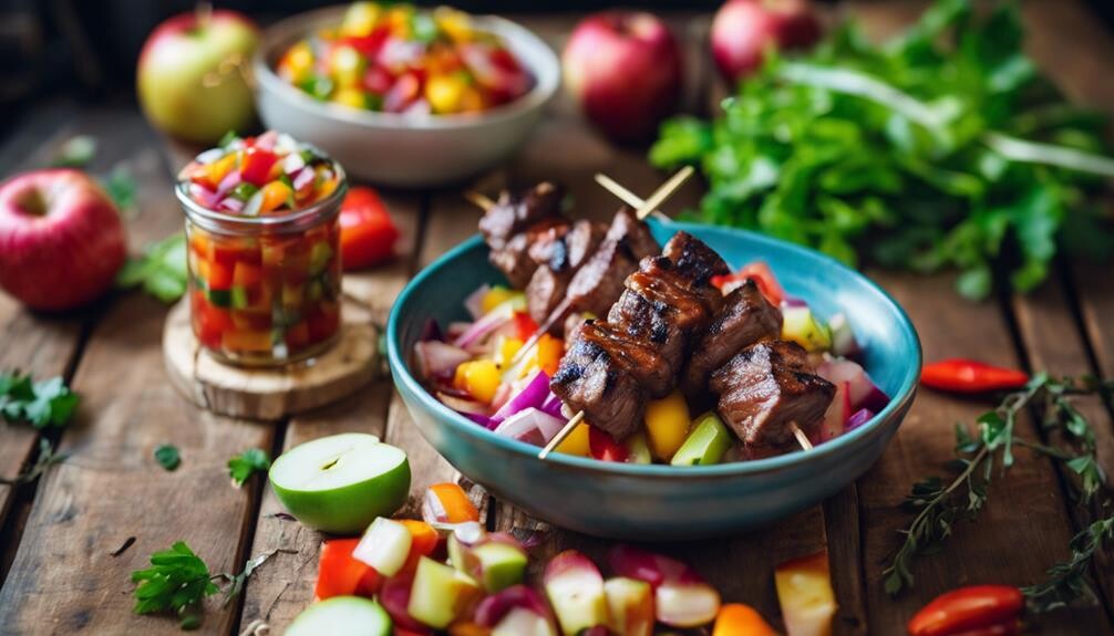 grilled meat on sticks