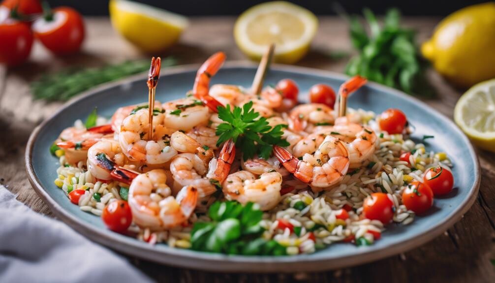 grilled shrimp on skewers