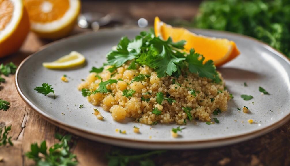 herb infused lemony quinoa dish