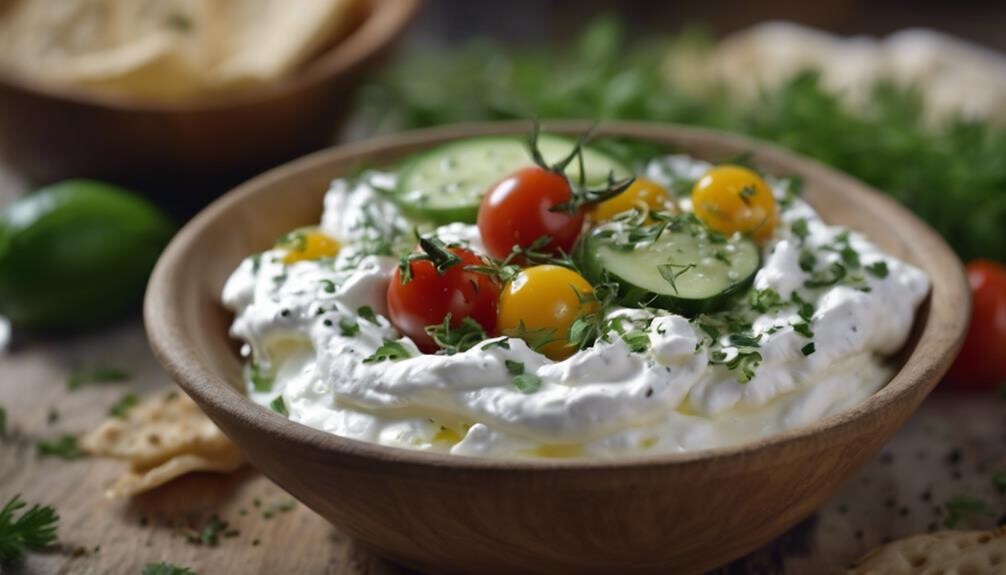 labneh with garlic flavor
