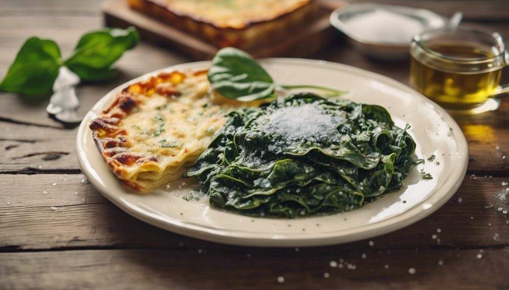 lightly cooked leafy greens