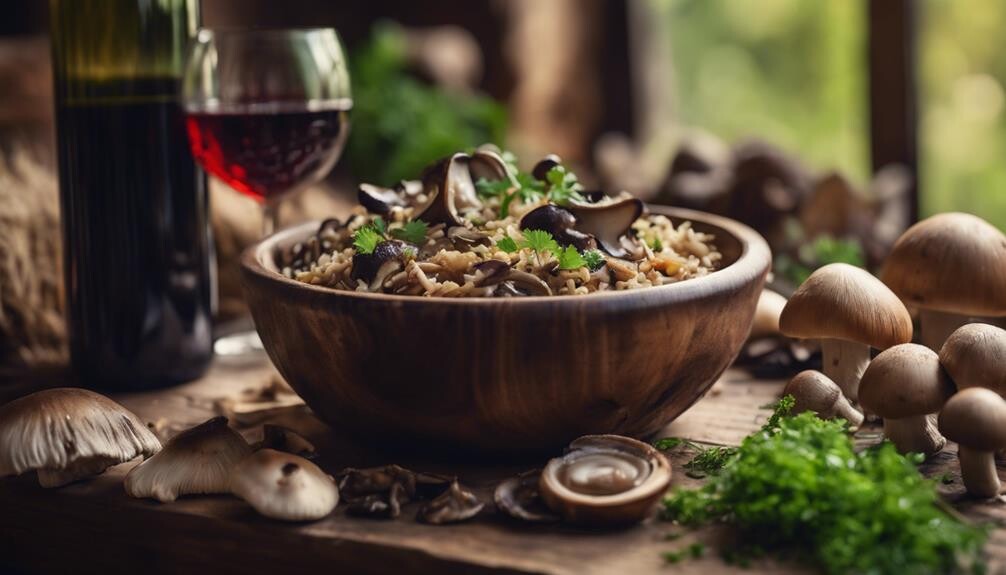 mushroom filled pilaf delicacy