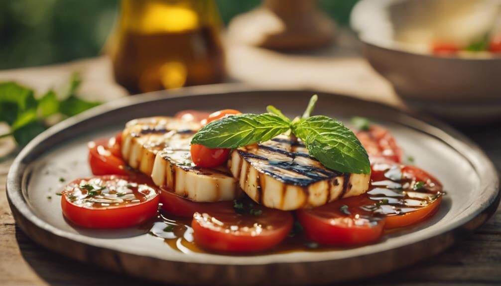 salty cheese on grill