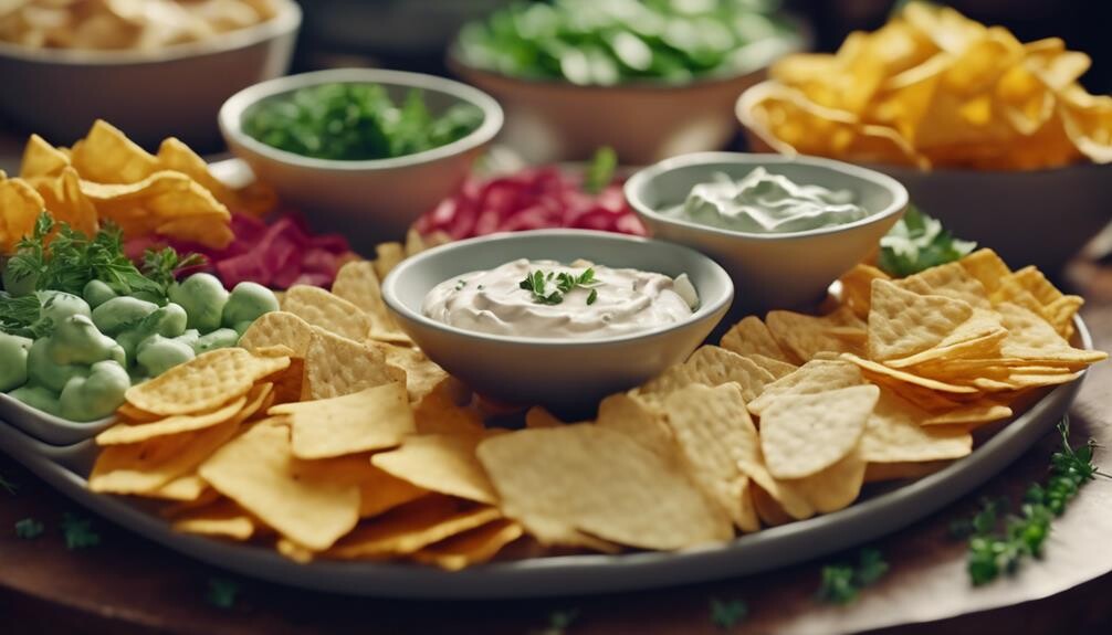 salty snack and dip