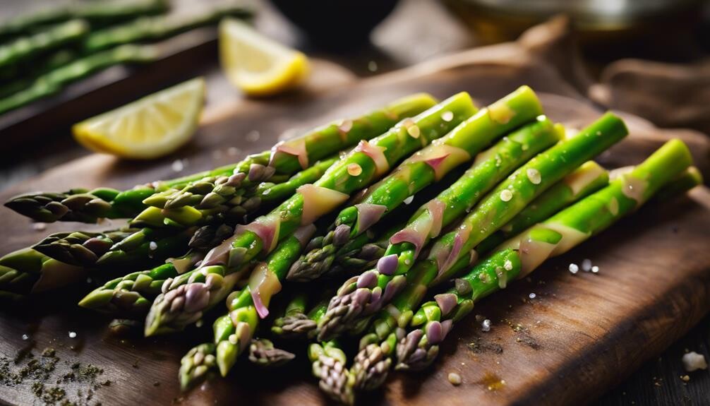 saut ed mushrooms and asparagus