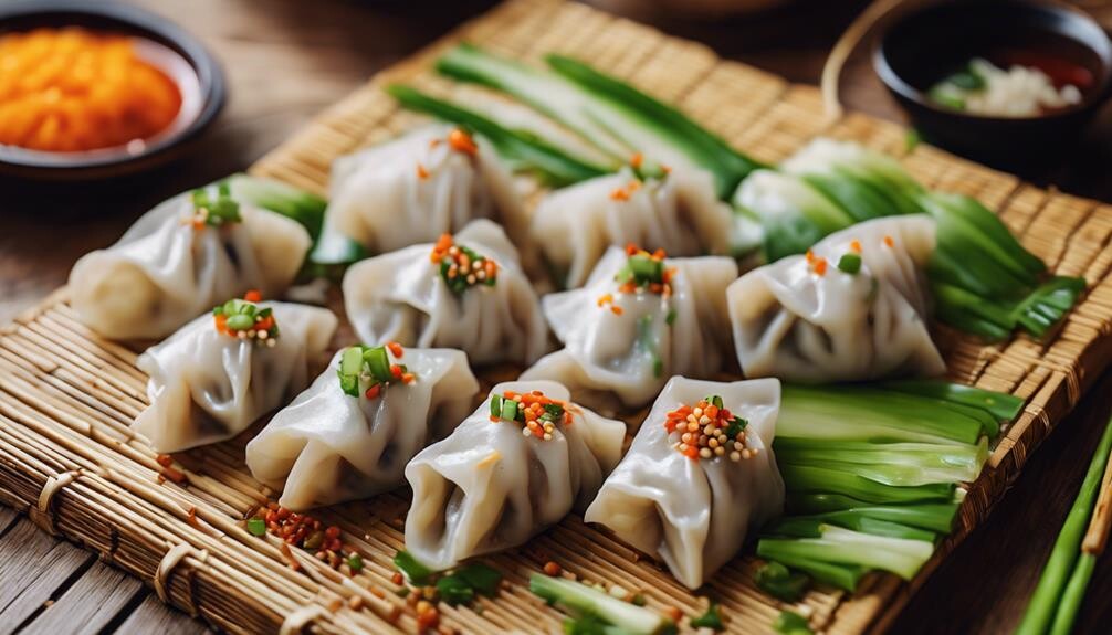 savory pork filled dumplings