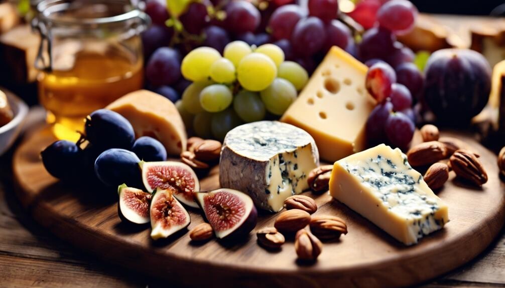 tasty cheese platter served