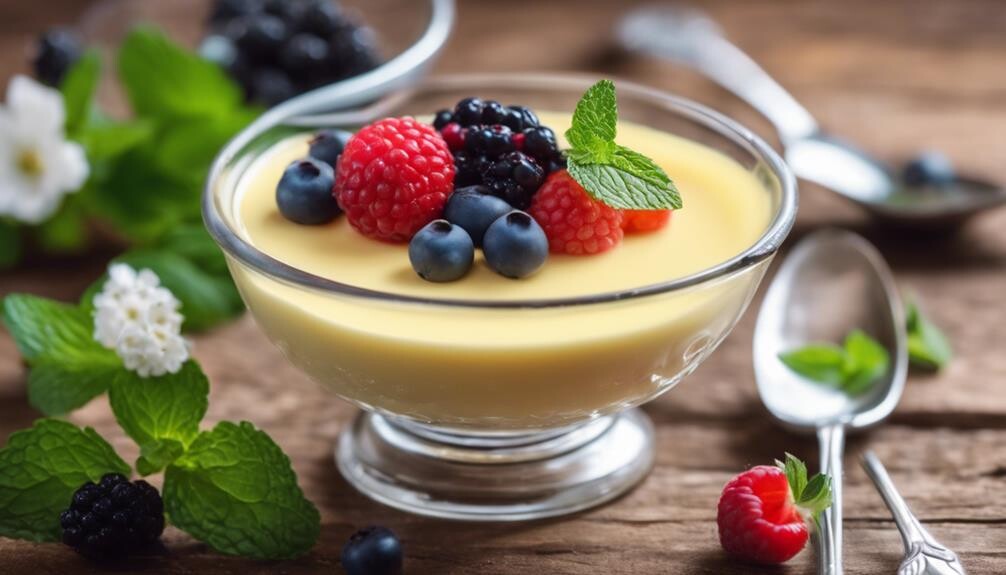 tasty dessert with vanilla