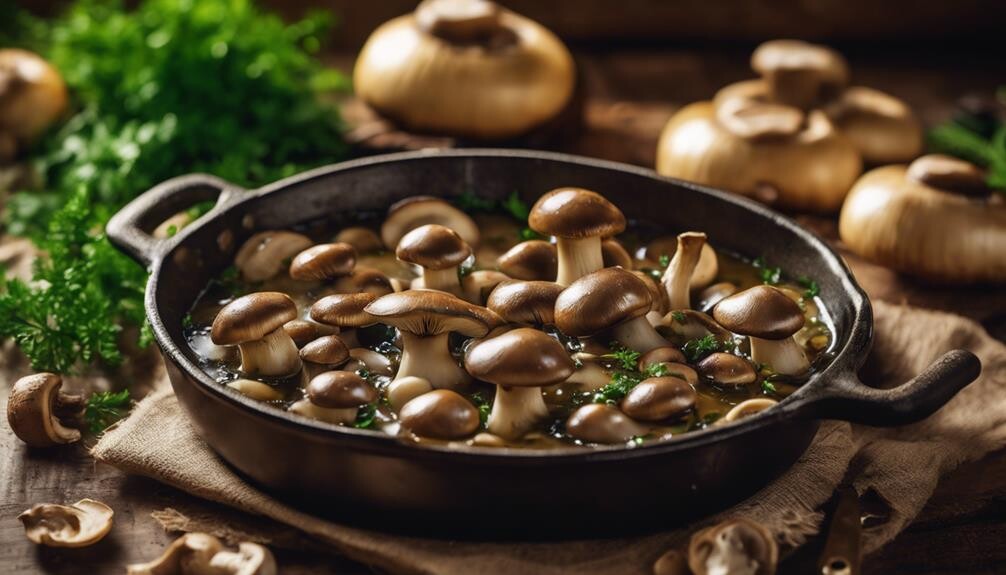 tasty mushrooms in butter
