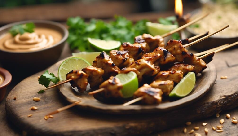 tender skewered chicken dish