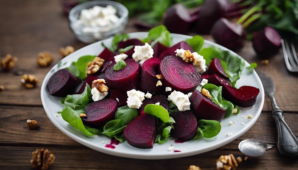 vibrant beet and arugula